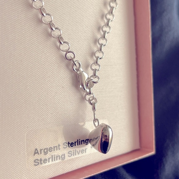 NWT Sterling Silver bracelet with puffed heart. 8”long, adjustable (as shown). - Picture 2 of 3